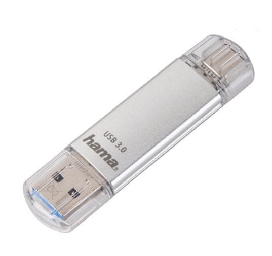 Hama USB ključ C-LAETA, 16 GB, USB-C in USB-A, srebrn