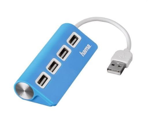 Hama 4 - portni USB hub 2.0 BUSPOW.BL, moder