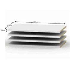 KONDELA Garderobne police (4 kos) Betty 4 BE04-006-00 49,9x32,5 cm - bele