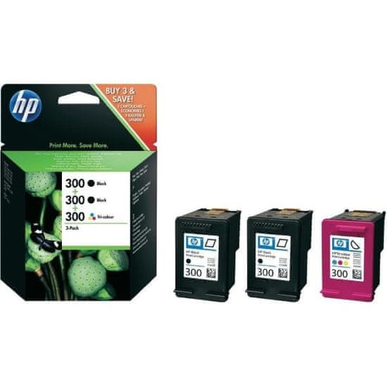 HP komplet črnil 300, 2 x črna, 1 x barvna (2x CC640EE + 1x CC643EE)