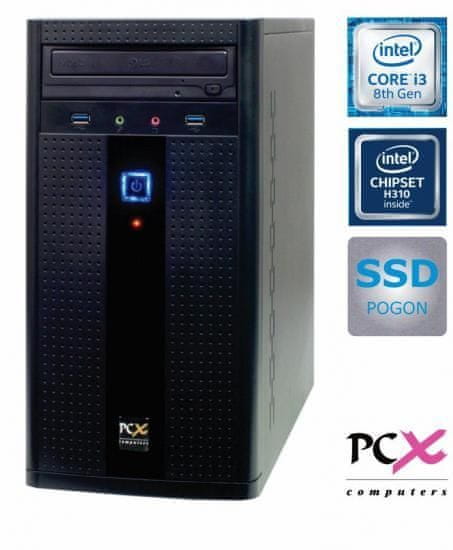 PCX namizni računalnik EXAM G2830 i3 8100/8GB/SSD240GB/FreeDOS (PCX EXAM G2830)