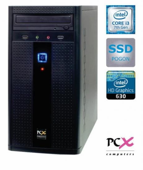 PCX namizni računalnik EXAM F2024 i3-7100/4GB/SSD240GB/FreeDOS (PCX EXAM F2024)