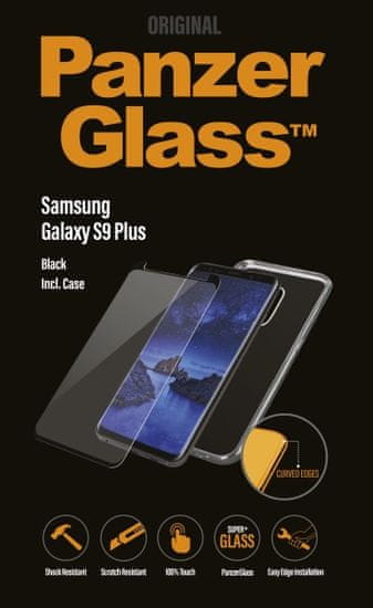 PanzerGlass steklo CF in ovitek za Galaxy S9 Plus, črno