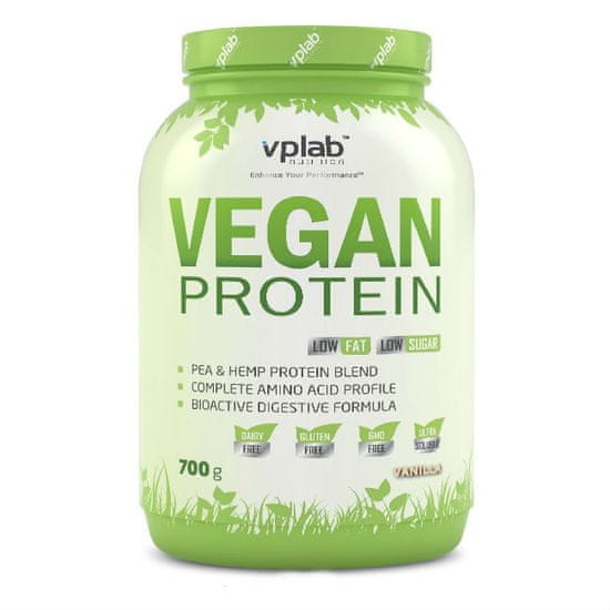 VPLAB beljakovinski izolat iz graha in konoplje Vegan Protein, vanilija, 700 g