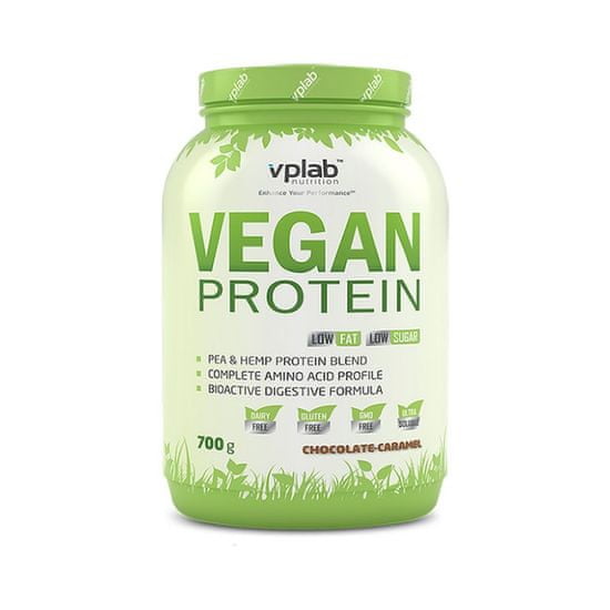 VPLAB beljakovinski izolat iz graha in konoplje Vegan Protein, čokolada-karamela, 700 g