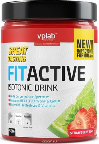 VPLAB izotonični napitek Fit Active, jagoda-limona, 500 g