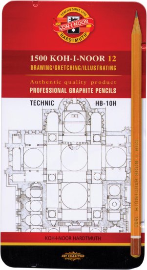 Koh-i-Noor set grafičnih svinčnikov KHN Technic HB-10H 12/1