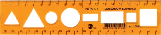 College ravnilo Noma 1 20 cm, oranžen