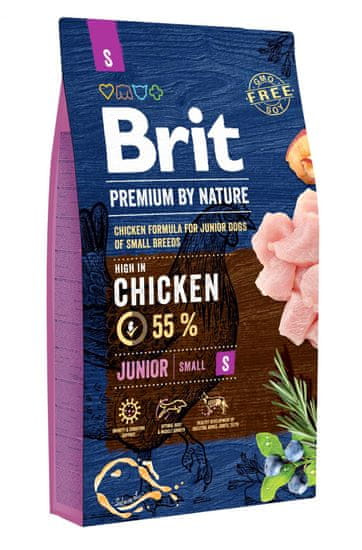 Brit hrana za pasje mladiče Premium by Nature Junior S, 8 kg