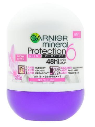 Garnier dezodorant Mineral Protection 6 Cotton Fresh Roll-on, 50 ml
