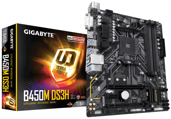 Gigabyte osnovna plošča B450M DS3H, DDR4, USB3.1Gen1, AM4, mATX