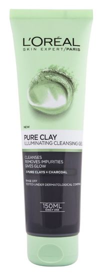 L’Oréal gel za čiščenje obraza Pure Clay Brightening, 150 ml