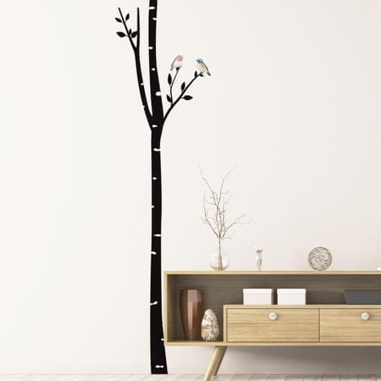 Crearreda dekorativna stenska nalepka Ptice na brezi, XL
