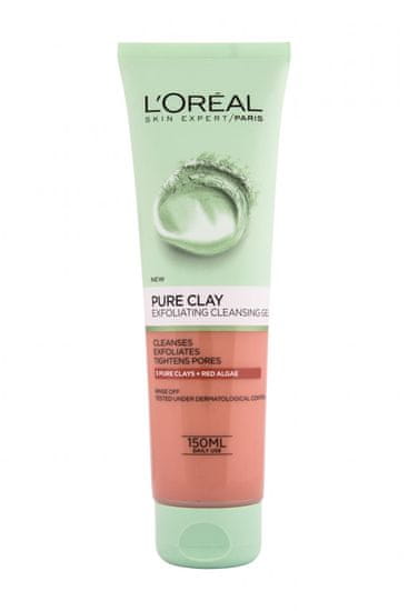 L’Oréal gel za čiščenje obraza Pure Clay Exfoliating, 150 ml