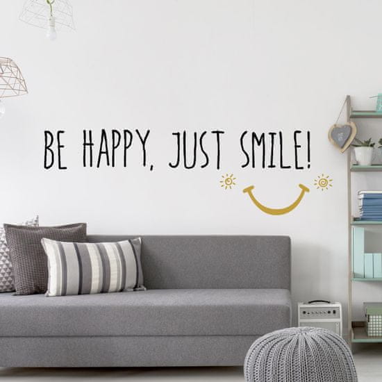 Crearreda dekorativna stenska nalepka Be Happy Just Smile, XL deluxe