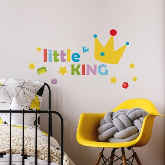 Crearreda stenska dekorativna nalepka napis Little King, M