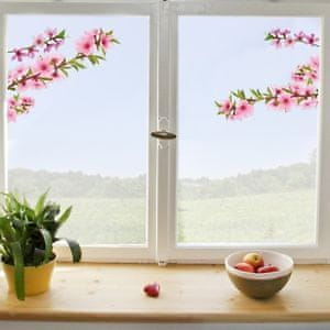 Crearreda dekorativna nalepka za okno, breskove veje