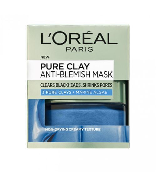 Loreal Paris maska za čiščenje in ožanje por Pure Clay AntiBlemish, 50 ml