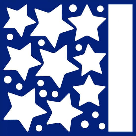Crearreda stenska dekorativna svetleča nalepka Viseče zvezdice, M, 2 lista