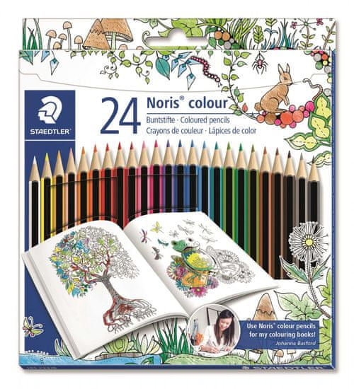 Staedtler Barvni svinčniki "Noris Color" Johanna Basford omejena izdaja, 24 barv, šesterokotne