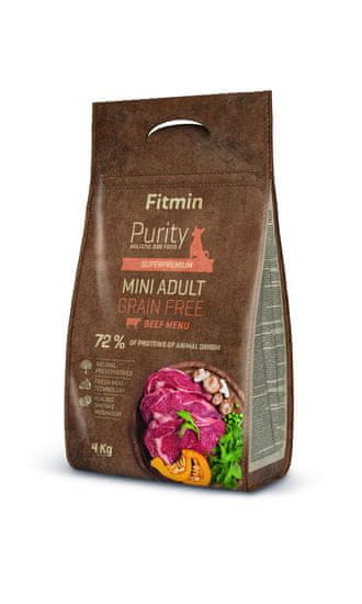 Fitmin pasja hrana Dog Purity Grain Free Adult Mini, govedina, 4 kg