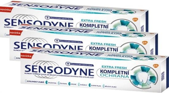 Sensodyne Complete Protection Extra Fresh zobna pasta, 75 ml, 3 kosi