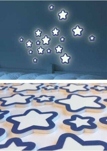 Crearreda stenska dekorativna nalepka 3D, svetleče zvezdice (59506)