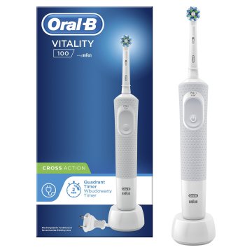 Oral-B električna zobna ščetka Vitality 100 CrossAction, bela