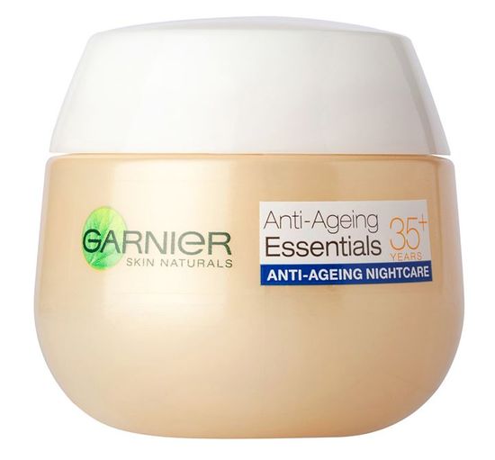 Garnier nočna krema Skin Naturals Essentials 35+, proti prvim gubam, 50 ml