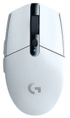 Logitech G305 gaming miška, Lightspeed, brezžična, bela (910-005291)