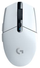 Logitech G305 gaming miška, Lightspeed, brezžična, bela (910-005291)