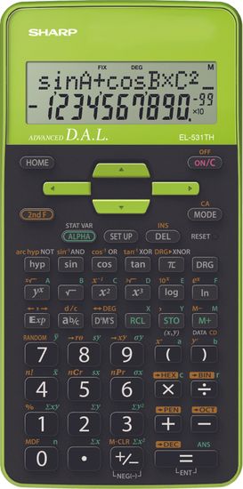 Sharp tehnični kalkulator EL531THBGR, črno-zelen