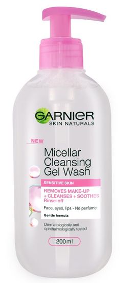Garnier micelarni čistilni gel Skin Naturals, za občutljivo kožo, 200 ml
