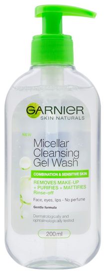 Garnier micelarni čistilni gel Skin Naturals, za mešano in občutljivo kožo, 200 ml