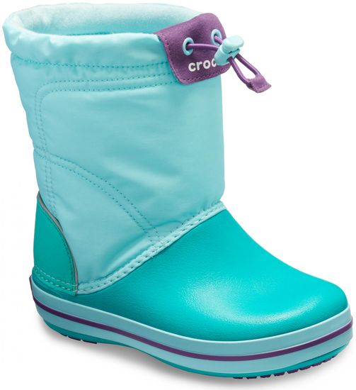 Crocs otroški škornji Crocband LodgePoint Boot Ice Blue/Tropical Teal, svetlo modri