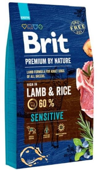 Brit hrana za pse Premium by Nature Sensitive, jagnjetina, 8 kg