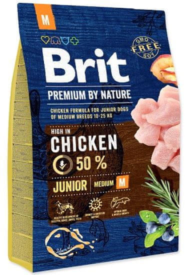Brit hrana za pasje mladiče Premium by Nature Junior M, 3 kg