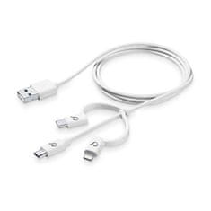 CellularLine USB kabel 3v1, MicroUSB/MFI/USB-C, 1 m