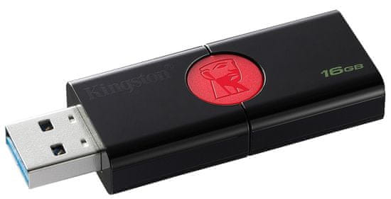Kingston USB disk 16GB DT106, 3.1/3.0, črno-rdeč, drsni priključek (DT106/16GB)