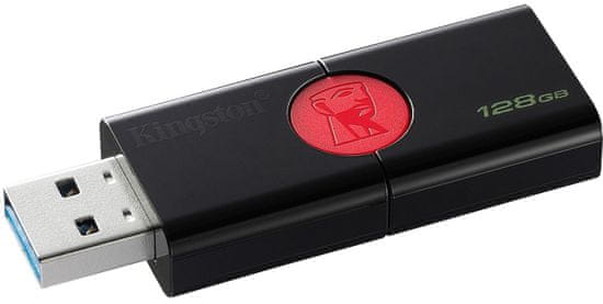Kingston USB disk 128GB DT106, 3.1/3.0, črno-rdeč, drsni priključek (DT106/128GB)