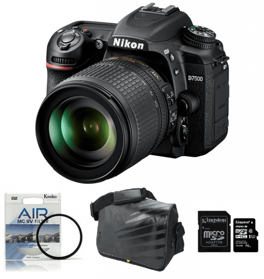 Nikon fotoaparat D-7500 kit 18-105VR + Fatbox 32GB + UV filter