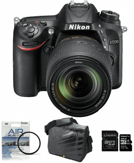 Nikon fotoaparat D-7200 kit 18-140VR + Fatbox 32GB + UV filter