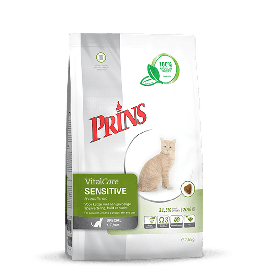 Prins hrana za občutljive mačke VitalCare Sensitive Hypoallergic, 1,5 kg