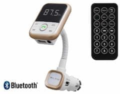 Blow FM oddajnik 74-129, 3v1, Bluetooth + polnilec + prostoročno telefoniranje, bel