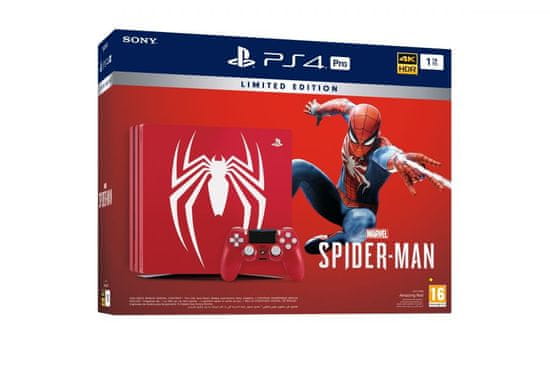 Sony igralna konzola PlayStation 4 Pro + Marvel's Spider-Man Limited Ed., 1 TB, rdeča