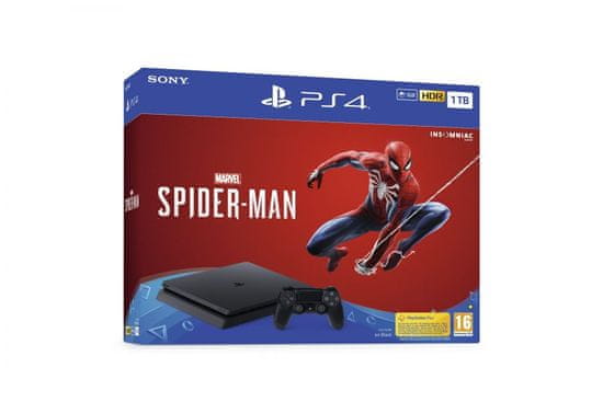 Sony igralna konzola PlayStation 4 + Marvel's Spider-Man, 1 TB, črna