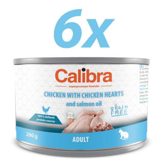 Calibra mokra hrana za mačke Adult, brez žit, piščanec, 6x200 g
