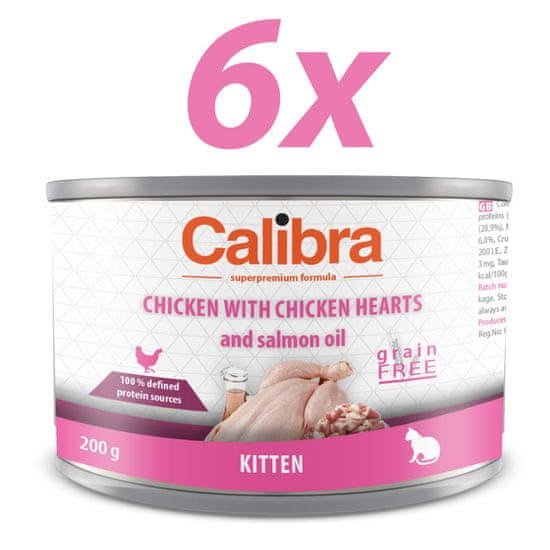 Calibra mokra hrana za mačje mladiče, brez žit, piščanec, 6x200 g