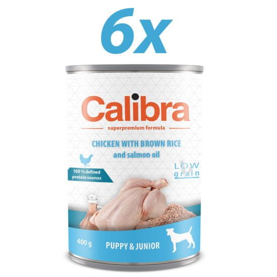 Calibra mokra hrana za pasje mladiče Junior, piščanec in rjavi riž, 6x400 g