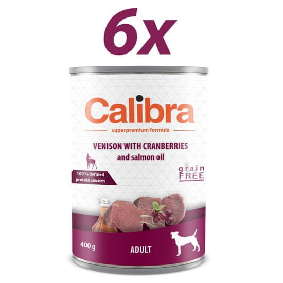 Calibra mokra hrana za pse Adult, divjačina in brusnice, 6x400 g